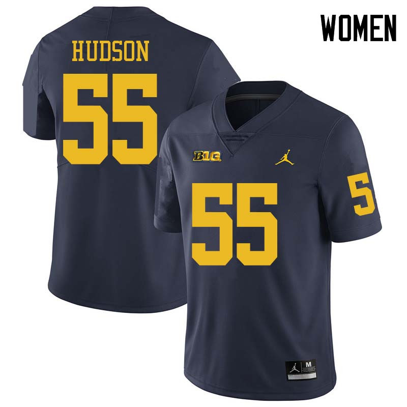 Jordan Brand Women #55 James Hudson Michigan Wolverines College Football Jerseys Sale-Navy